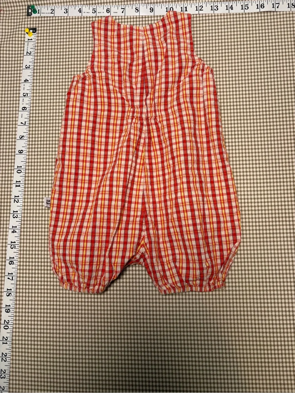 Vintage Old Navy Newborn 6–12 Months Plaid Bubble Romper